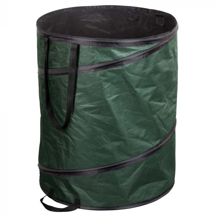 Garden bag pop-up - polyester fabric - water repellent - dark green - 80 to 160 liters