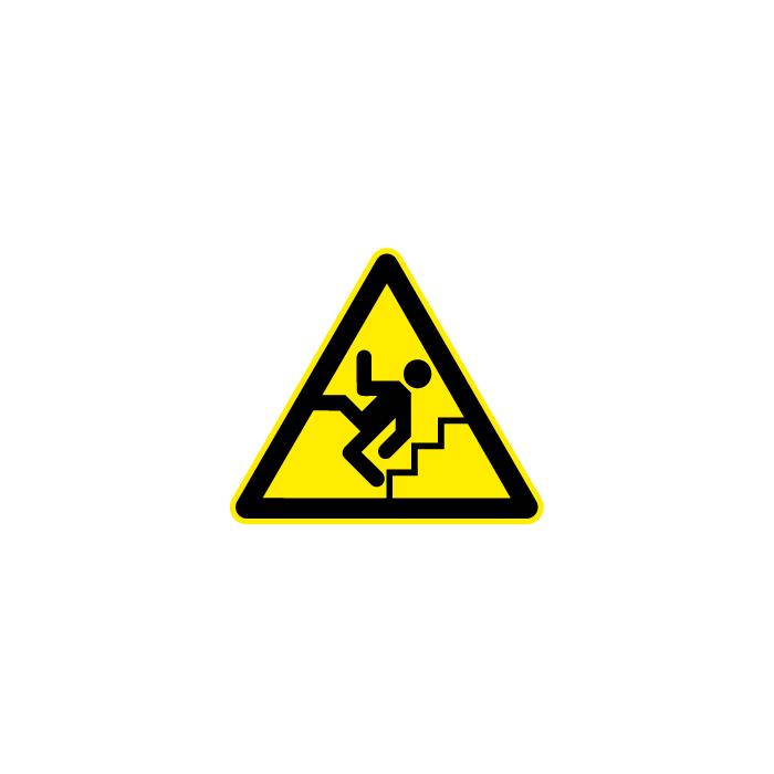Segnale di avvertimento "pericolo scale " - lunghezza lati 5-40 cm