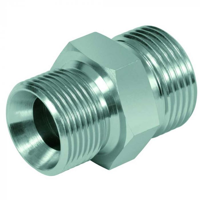 Straight adapter - steel chrome-plated - AG UN 9/16 "to UN 2" (ORFS) on BSP-AG G 1/8 "to G 1 1/2"