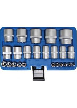 Sockets set - in inch sizes - Drive 1/4 "and 1/2" -6-kant - CV-steel