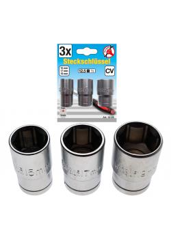 Socket set - sizes 15, 17, 19 mm - 12.5 mm drive (1/2 ")