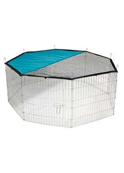 Outdoor enclosure - 8-cornered - galvanized metal - Ø 143 cm - grid spacing 2.8 cm