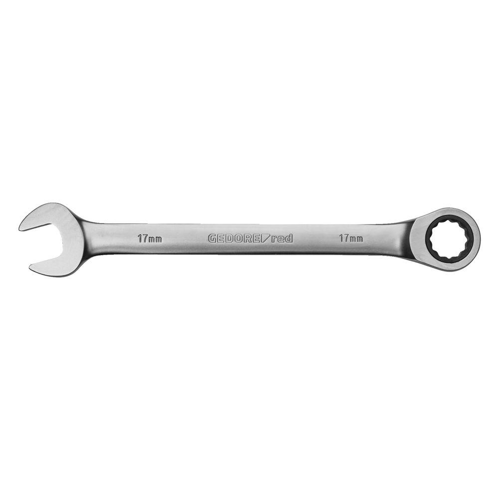 Gedore red ring ratchet open-end wrench - jaw position 15° - various widths Wrench sizes - price per piece