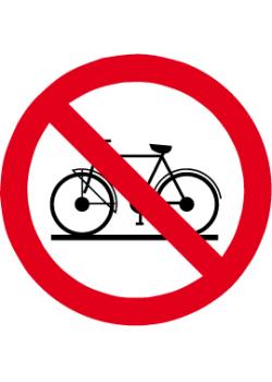 Prohibition sign "Bicycles prohibited" diameter 5-40 cm