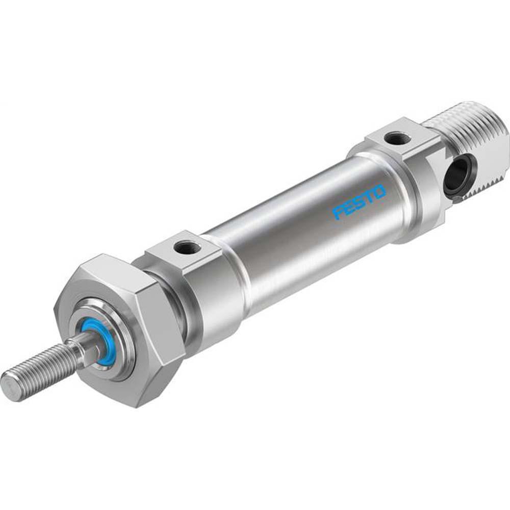 FESTO - DSNU-PPV-A - pyöreä sylinteri - ISO 6432 - vaimennus säädettävissä molemmin puolin - jopa 10 bar - männän Ø 16 - 63 mm - isku 10 - 500 mm