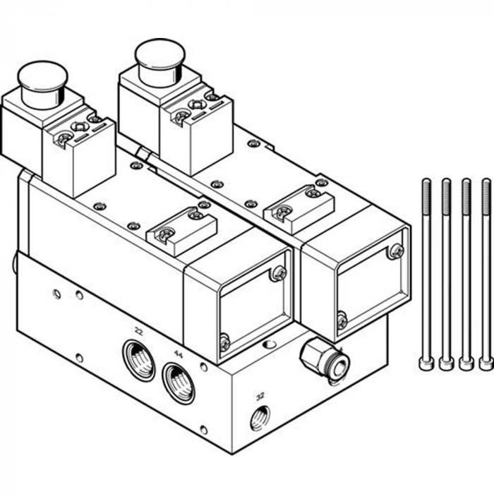 FESTO - koblingsplate VABP - med ventil - normal nominell gjennomstrømning 1400 eller 2000 l/min.
