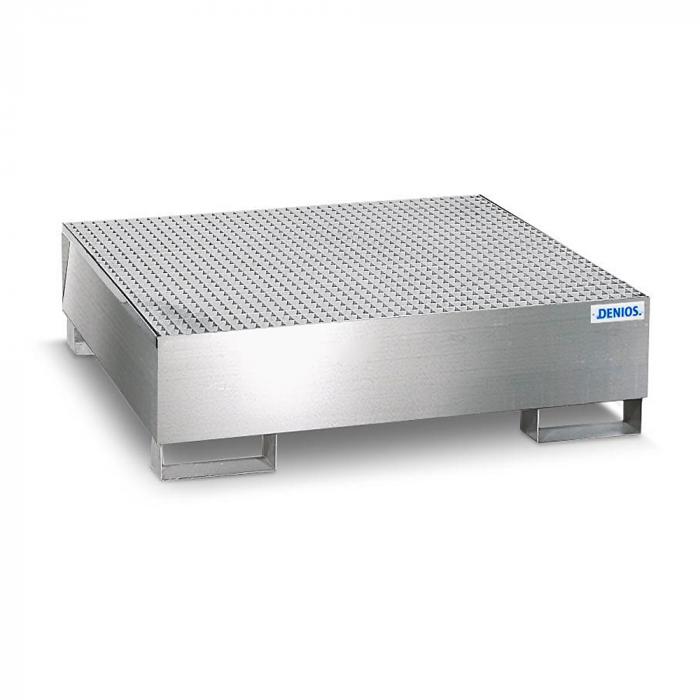 Catch pan pro-line - stainless steel - wheelchair accessible - galvanized grating - for 1 to 4 drums