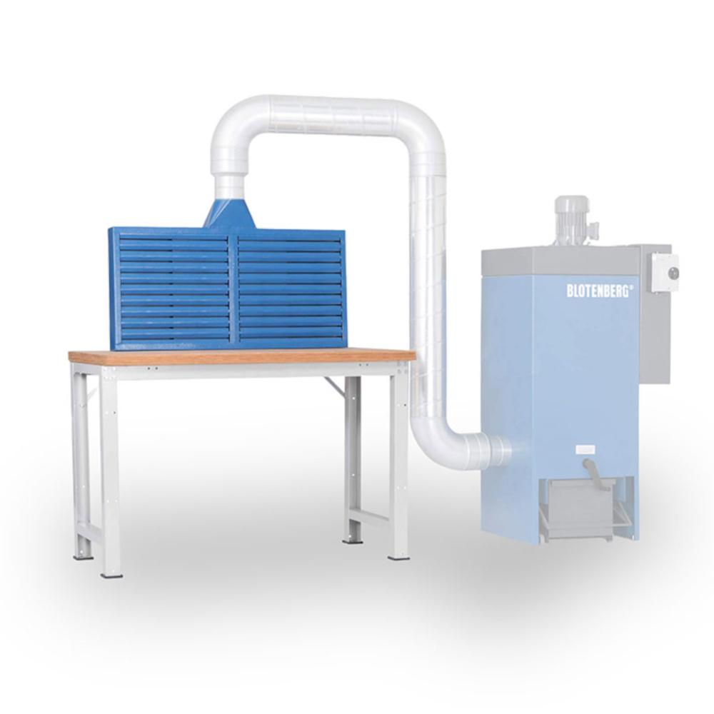 Panneau d'aspiration - Volume d'air 900 à 1800 m³/h - Largeur 100 à 200 cm - Raccord Ø 12,5 à 20 cm