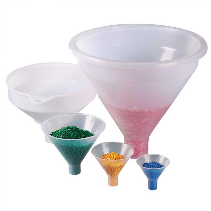 Powder funnel - PP or PE - outside Ø 80 mm to 360 mm - different designs