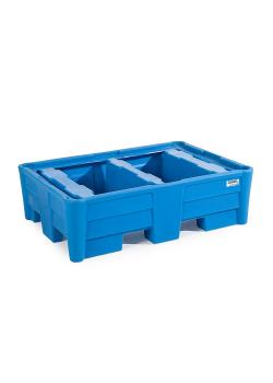 Collection tray classic-line - polyethylene (PE) - load 800 kg - for up to 2 barrels - with and without grating