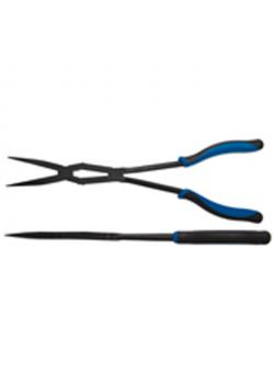 Double-joint pliers - 350 mm - with straight tip - for inaccessible places