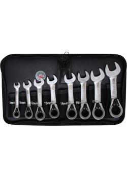 Ratchet ring wrench set - switchable - sizes 8 to 19 mm - 8 pcs.