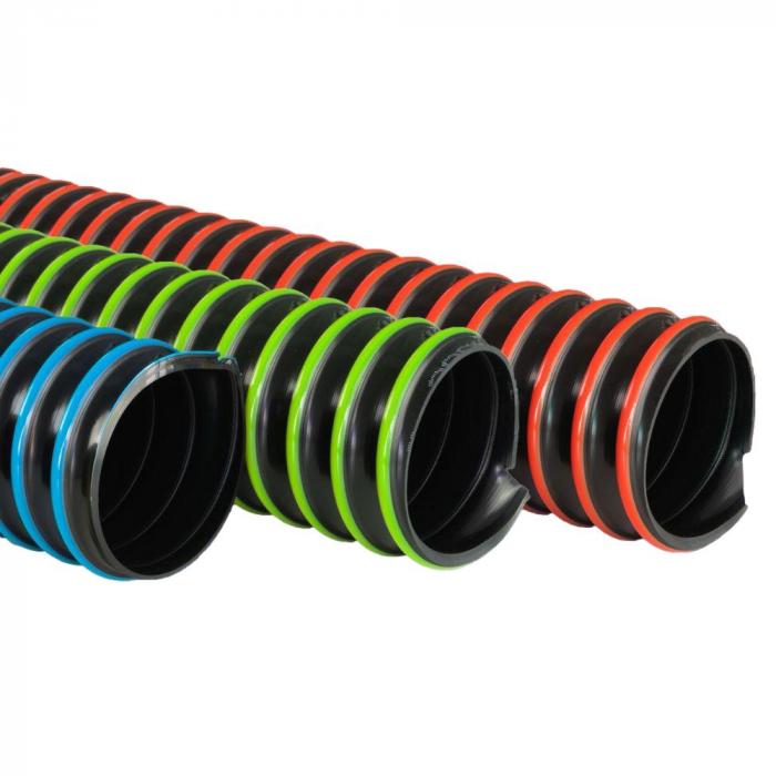 AIRDUCÂ® PUR 355 EC TWIN COLOR (HD) - PU suction and delivery hose - electrically conductive - inner Ø 32 to 200-203 mm - length 10 m - price per roll
