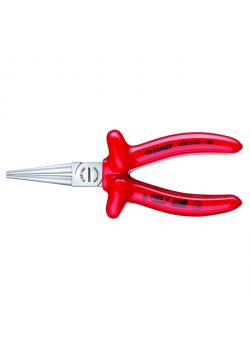 VDE round nose pliers - length 160 mm - dip-insulated - chrome-plated