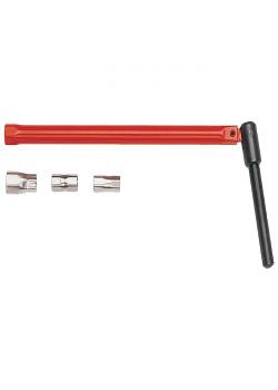 Stand plug key - CV-steel - length 370 mm - interchangeable dies