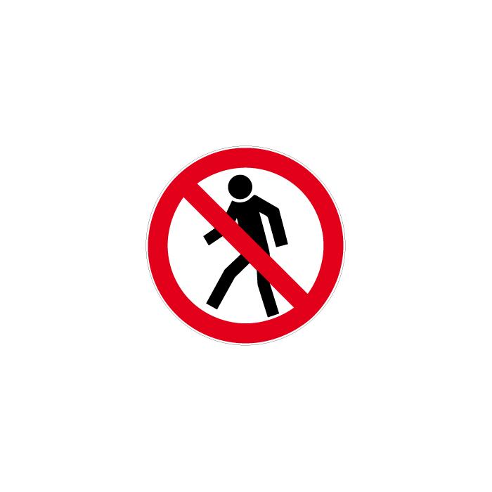 Prohibition sign - "For pedestrians prohibited" diameter 5-40 cm