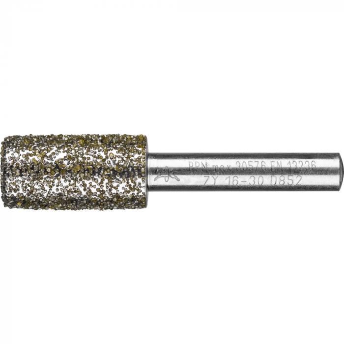 PFERD Diamant-Schleifstift für Grau- und Sphäroguss - Zylinderform ZY - Korngröße D 852 - Außen-ø 16 bis 24 mm - Schaft-ø  8 mm