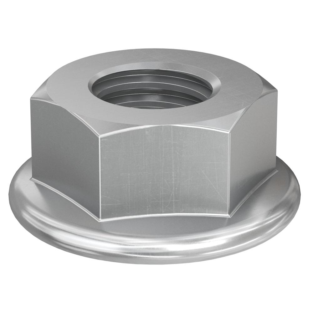 Flange nut MU F A2 - Stainless steel A2 - Thread M8 to M12 - Width across flats 13 to 19 mm - PU 100 pieces - Price per PU