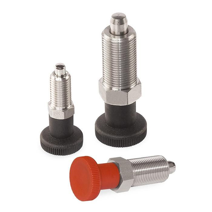 Index Plungers - with fine thread - without locking - M 10 x 1, M 12 x 1.5 and M 16 x 1.5 mm