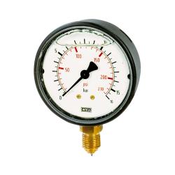 Glycerine pressure gauge - gauge pressure - G 1/4" - scale graduation 2 bar - display range 0 to 60 bar