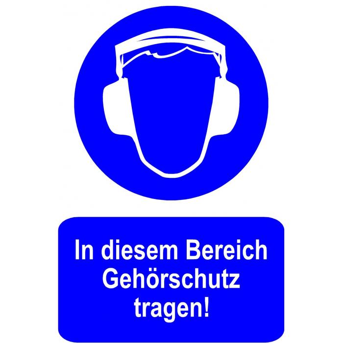 Gebotsschild - "In diesem Bereich Gehörschutz tragen" - 20x30cm/30x45cm