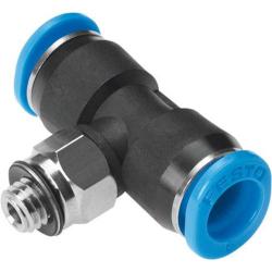 FESTO - QSM - Push-in T-fitting - Mini series - PBT body - Male with external hex - Nominal size 0.9 to 2.2 mm - Pack of 10 - Price per pack