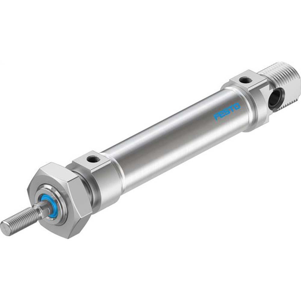 FESTO - DSNU-PPV-A - rund cylinder - ISO 6432 - dæmpning justerbar på begge sider - op til 10 bar - stempel Ø 16 til 63 mm - slaglængde 10 til 500 mm