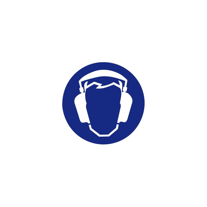 Znak nakazu " Nakaz stosowania ochrony słuchu" - Średnica 5-40 cm