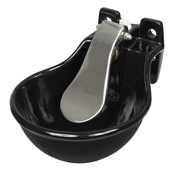 Drinking bowl - cast - with Nirosta steel tongue - 3.7 to 4.5 kg - black
