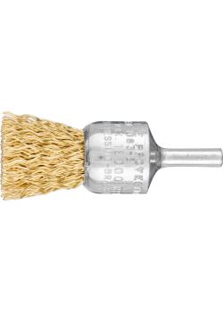 PFERD PBU brushes with shank - brass wire - untied - outer ø 10 to 20 mm - trimming material ø 0.30 and 0.50 mm - pack of 10 - price per pack