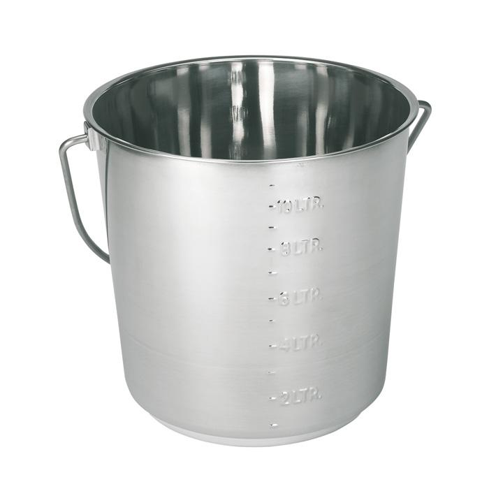 Stainless steel bucket - with carrying handle - 5.7 to 12.3 L