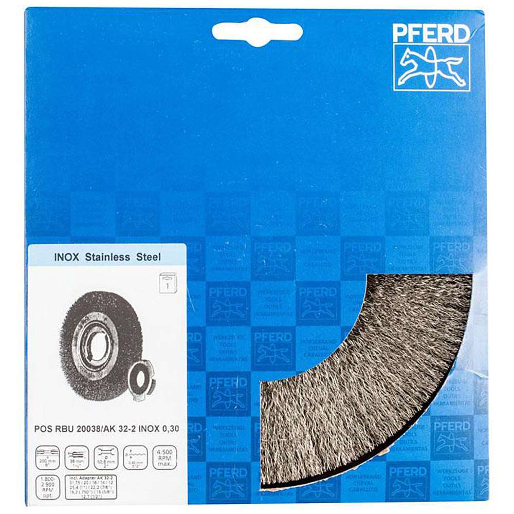 Round brush - PFERD - unknotted, made of stainless steel - for stainless steel and non-ferrous metals