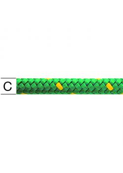 Rope - round braided - polypropylene - green / yellow on spool - 40 m - price per roll