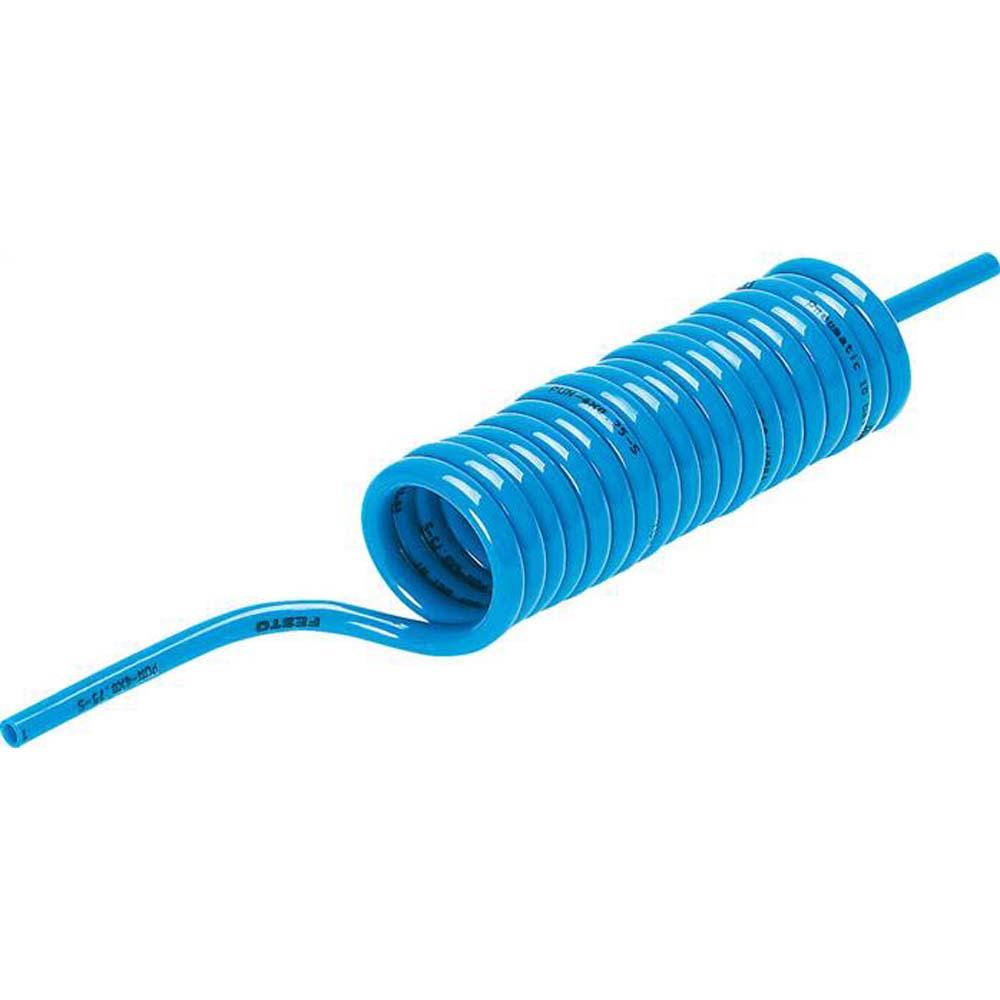 FESTO - PUN-S - spiralplastslange - polyuretan - ytre diameter 4 til 12 mm - blå eller svart - arbeidslengde 0,5 til 6 m