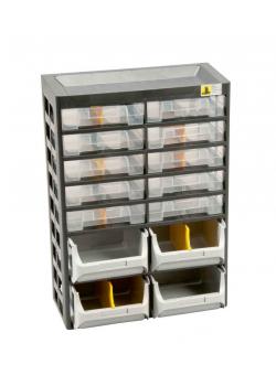 Hardware Depot VarioPlus Basic D 21 - 7 lines - with 10 drawers and 4 boxes - External dimensions (W x D x H) 305 x 170 x 435 mm