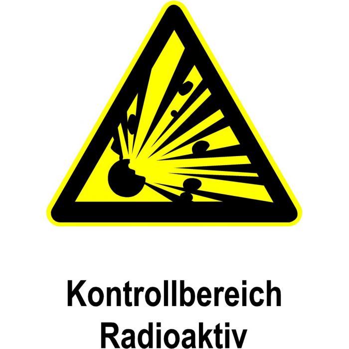 Warnschild - "Kontrollbereich Radioaktiv"