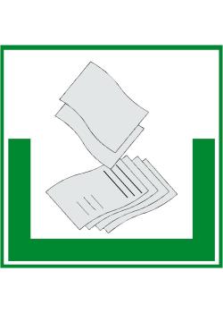 Miljöskylt "papper" - sidolängd 5-40 cm