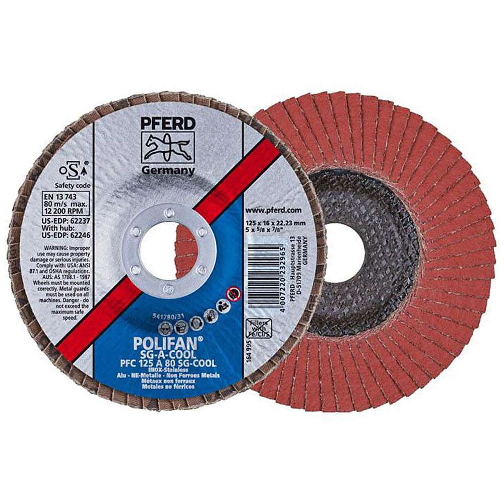 Flap disc - PFERD POLIFAN® - for INOX / non-ferrous metal - conical design COOL