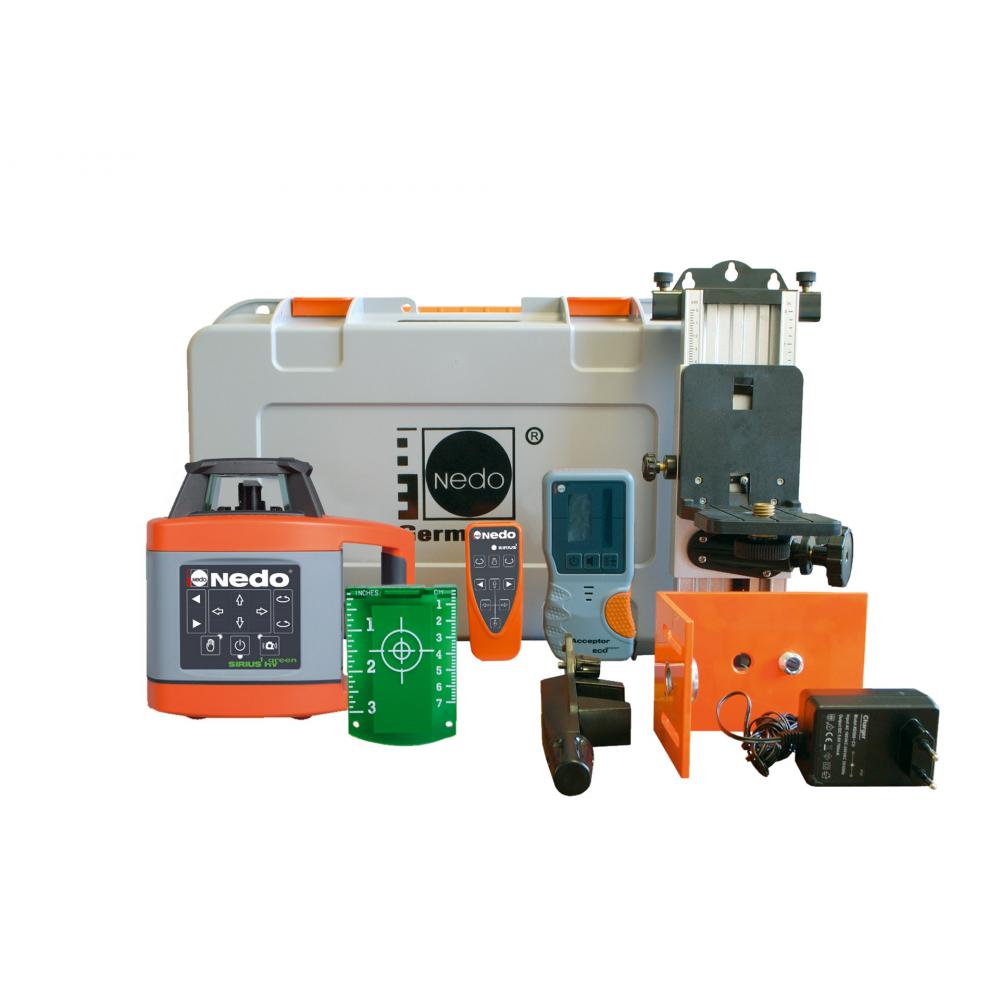 Nedo rotating laser - SIRIUS 1 HV green - Set 2 - Laser class 2 or 3R - incl. extensive accessories