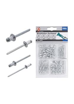 Assortment of blind rivets - 100 pieces - Ø 2.4 to 4.8 mm