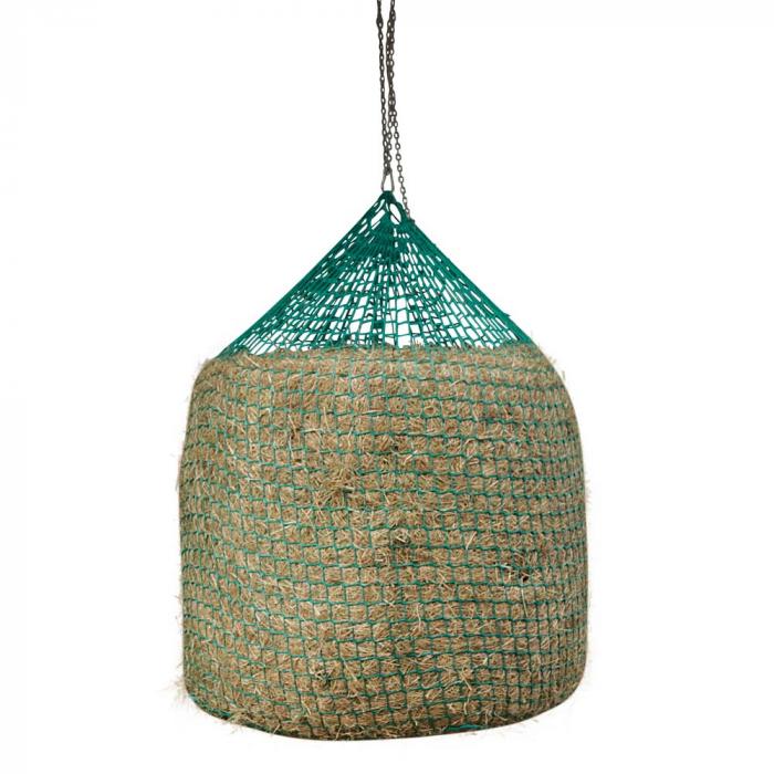 Hönät för rundbalar - att hänga upp - polypropen - reptjocklek 6 mm - höjd 160 till 180 cm - Ø 125 till 150 cm - grön