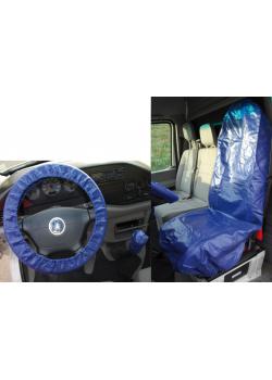 Universal seat and steering wheel cover set - made of artificial leather