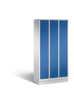 C+P Garderobenschrank Classic - Stahl - blau - mit Garderobenstange - H 1800 x B 900 x T 500 mm