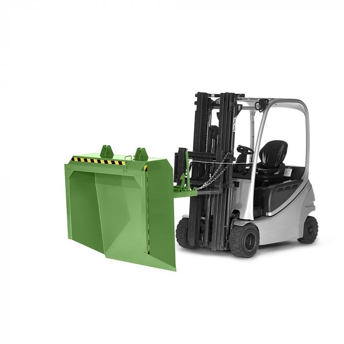 Forklift bucket type RS-100 - with robust scraper bar - dimensions 1640 x 1900 x 550 mm - capacity 1000 dm³ - load capacity 2000 kg - various versions
