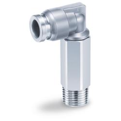 Kąt wkrętu wysoki KQB2W-F - mosiądz/stal nierdzewna - zgodny z FDA - średnica zewnętrzna węża 3,2 do 16 mm - AG R 1/8" do 1/2" - cena za sztukę