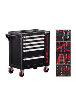 Workshop trolley - 6 drawers - 1 side door - with 158 tools - dimensions (WxHxD) 760 x 895 x 460 mm