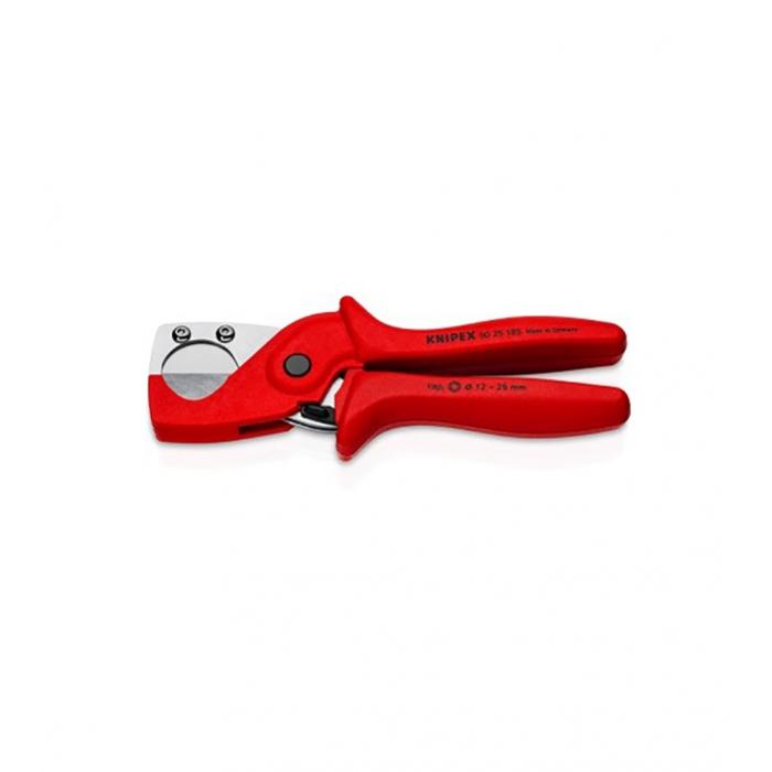 Pipe cutter for plastic composite pipes - with opening spring and pawl - cutting capacities Ø 12 to 25 mm - various designs