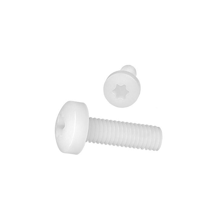raised countersunk head screws - with Torx drive - DIN 7985 - M 3 x 4 to M 8 x 50 mm - PA 6.6 natural