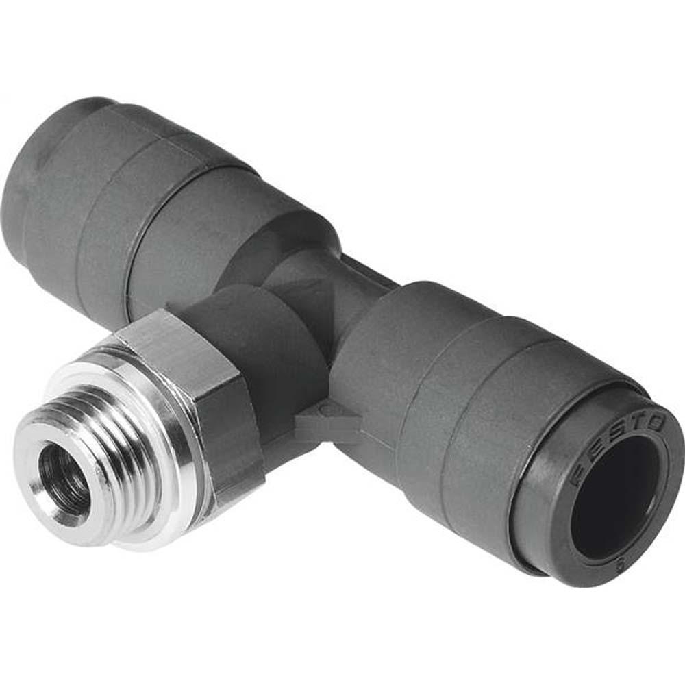 FESTO - QST-VO - Push-in T-fitting - flame-retardant - PBT housing - male thread with external hex - nominal width 2.3 to 9.9 mm - PU 1/10 - price per PU