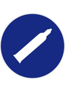 Znak nakazu "Nakaz stosowania butli gazowych" -  średnica 5-40 cm